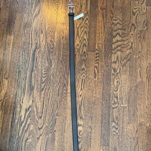 Johnston and Murphy - Black Leather Belt with Silver Buckle - Size 34